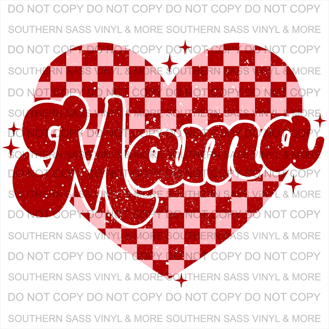 Checkered Mama Heart