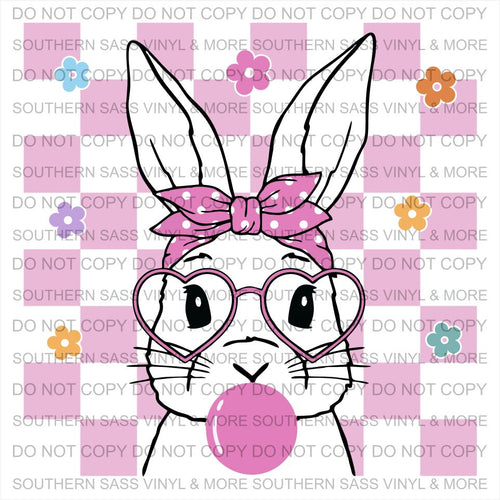 Pink Checkered Bunny