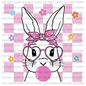 Pink Checkered Bunny