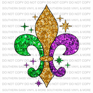 Fleur De Lis (Faux Glitter)