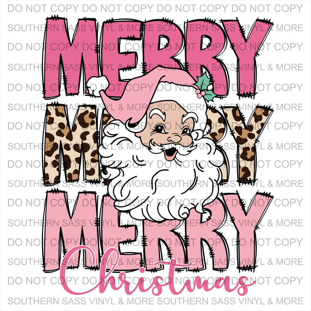 Merry Merry Merry Christmas Pink
