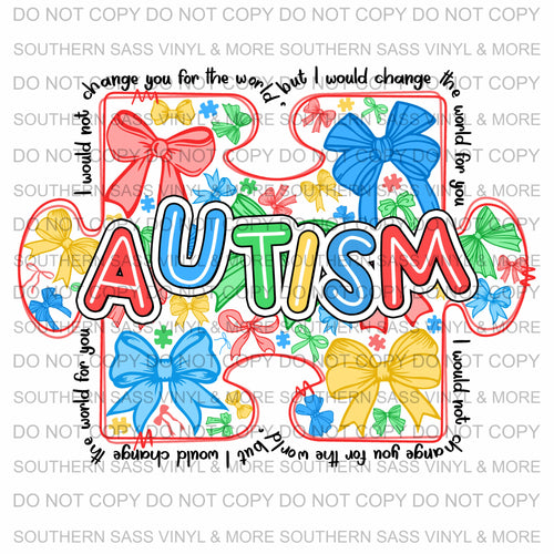 Autism Puzzle Bow