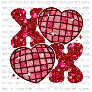 XOXO Disco (Faux Glitter) Red